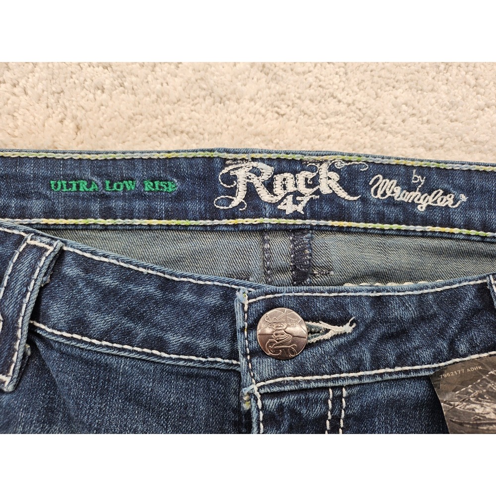 Wrangler Rock 47 Womens Ultra Low Rise Bootcut Jeans Dark Wash 32x34 NWT - Picture 5 of 12